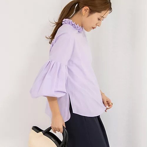 【ノーリーズ/NOLLEY'S】の【MARILYN MOON/マリリーンムーン】タックフリルボリュームブラウス 人気、トレンドファッション・服の通販 founy(ファニー) 　ファッション　Fashion　レディースファッション　WOMEN　トップス・カットソー　Tops/Tshirt　シャツ/ブラウス　Shirts/Blouses　2025年　2025　2025春夏・S/S　Ss,Spring/Summer,2025　おすすめ　Recommend　エレガント 上品　Elegant　シンプル　Simple　デニム　Denim　バランス　Balance　フリル　Frills　ボトム　Bottom　モダン　Modern　other-2|ID: prp329100004408677 ipo3291000000031712237