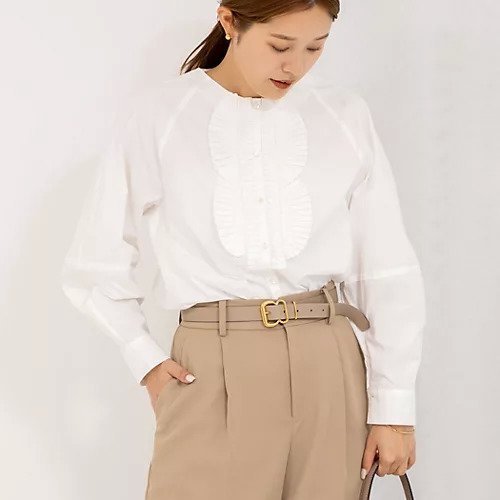 【ノーリーズ/NOLLEY'S】の【MARILYN MOON/マリリーンムーン】ドラマティックタックモチーフコクーンブラウス インテリア・キッズ・メンズ・レディースファッション・服の通販 founy(ファニー) 　ファッション　Fashion　レディースファッション　WOMEN　トップス・カットソー　Tops/Tshirt　シャツ/ブラウス　Shirts/Blouses　2025年　2025　2025春夏・S/S　Ss,Spring/Summer,2025　エレガント 上品　Elegant　チュール　Tulle　バランス　Balance　フリル　Frills　プリーツ　Pleats　ボトム　Bottom　モダン　Modern　モチーフ　Motif　ホワイト|ID: prp329100004408680 ipo3291000000031712261