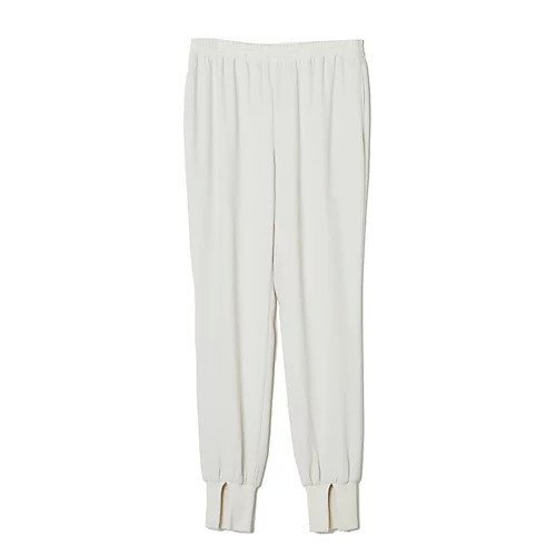 【エクラ/eclat】のとろみスリットリブパンツ インテリア・キッズ・メンズ・レディースファッション・服の通販 founy(ファニー) 　ファッション　Fashion　レディースファッション　Fashion for Women　パンツ　Pants & Trousers　とろみ　Fluid, Flowy Fabric　ドローコード　Drawcord, Drawstring Cord　モダン　Modern, Contemporary　別注　Limited Edition, Custom Order　洗える　Machine Washable　アイボリー|ID: prp329100004408703 ipo3291000000030791221