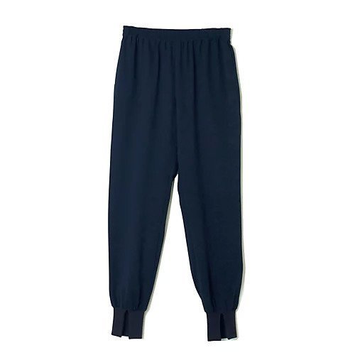 【エクラ/eclat】のとろみスリットリブパンツ インテリア・キッズ・メンズ・レディースファッション・服の通販 founy(ファニー) 　ファッション　Fashion　レディースファッション　Fashion for Women　パンツ　Pants & Trousers　とろみ　Fluid, Flowy Fabric　ドローコード　Drawcord, Drawstring Cord　モダン　Modern, Contemporary　別注　Limited Edition, Custom Order　洗える　Machine Washable　ネイビー|ID: prp329100004408703 ipo3291000000030803526