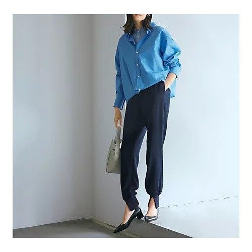 【エクラ/eclat】のとろみスリットリブパンツ 人気、トレンドファッション・服の通販 founy(ファニー) 　ファッション　Fashion　レディースファッション　Fashion for Women　パンツ　Pants & Trousers　とろみ　Fluid, Flowy Fabric　ドローコード　Drawcord, Drawstring Cord　モダン　Modern, Contemporary　別注　Limited Edition, Custom Order　洗える　Machine Washable　other-2|ID: prp329100004408703 ipo3291000000031262786
