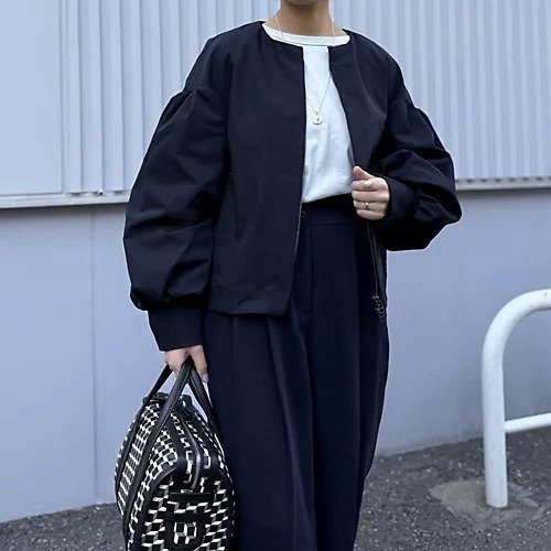 【エムティーモデリスト/mtmodelist】のショートブルゾン 人気、トレンドファッション・服の通販 founy(ファニー) 　ファッション　Fashion　レディースファッション　WOMEN　アウター　Coat Outerwear　ブルゾン　Blouson/Jackets　ギャザー　Gather　コンパクト　Compact　ショート　Short　ストレッチ　Stretch　バランス　Balance　フォルム　Form　ブルゾン　Blouson　エレガント 上品　Elegant　other-3|ID: prp329100004408731 ipo3291000000031260483