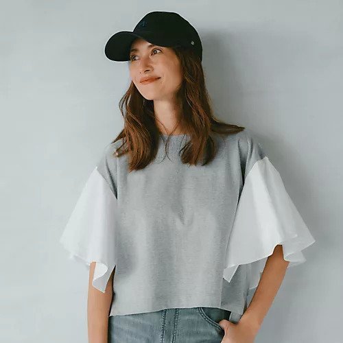 【アダワス/ADAWAS】の【HPS別注】袖フリルTシャツ 人気、トレンドファッション・服の通販 founy(ファニー) 　ファッション　Fashion　レディースファッション　Fashion for Women　トップス・カットソー　Cut & Sew Tops　シャツ・ブラウス・オフィスカジュアル　Elegant Blouses & Button-Ups　ロングTシャツ・Tシャツ　Longline T-Shirts & Tees　フリル　Frill, Ruffle　別注　Limited Edition, Custom Order　洗える　Machine Washable　other-2|ID: prp329100004411064 ipo3291000000036162433