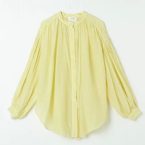 【エンリカ/enrica】のコットンシルクギャザーブラウス インテリア・キッズ・メンズ・レディースファッション・服の通販 founy(ファニー) 　ファッション　Fashion　レディースファッション　WOMEN　トップス・カットソー　Tops/Tshirt　シャツ/ブラウス　Shirts/Blouses　イエロー　Yellow　ギャザー　Gather　定番　Standard　春　Spring　洗える　Washable　TULIP-YELLOW|ID: prp329100004411084 ipo3291000000030803076