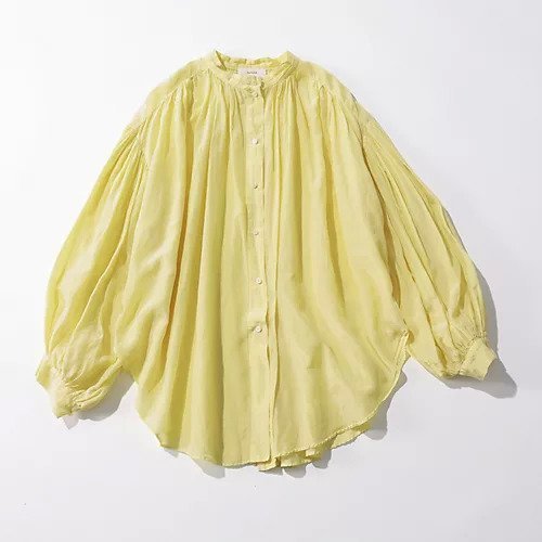 【エンリカ/enrica】のコットンシルクギャザーブラウス 人気、トレンドファッション・服の通販 founy(ファニー) 　ファッション　Fashion　レディースファッション　WOMEN　トップス・カットソー　Tops/Tshirt　シャツ/ブラウス　Shirts/Blouses　イエロー　Yellow　ギャザー　Gather　定番　Standard　春　Spring　洗える　Washable　other-2|ID: prp329100004411084 ipo3291000000031262407