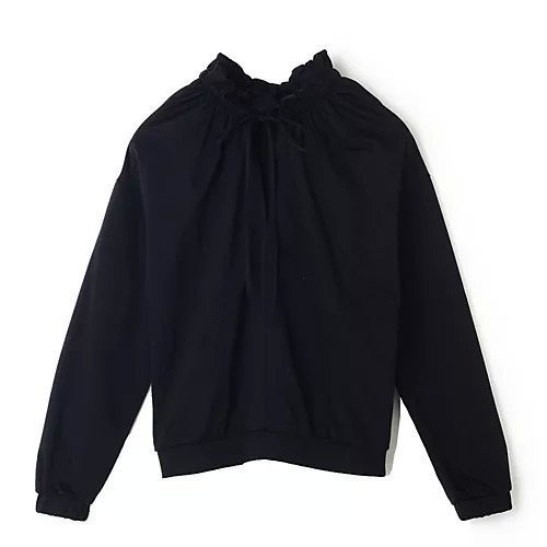 【イーバイエクラ/E by eclat】の顔映えフリル襟トップス インテリア・キッズ・メンズ・レディースファッション・服の通販 founy(ファニー) 　ファッション　Fashion　レディースファッション　Fashion for Women　トップス・カットソー　Cut & Sew Tops　ストレッチ　Stretch, Stretchy Fabric　フリル　Frill, Ruffle　リボン　Ribbon, Bow　洗える　Machine Washable　ブラック|ID: prp329100004411085 ipo3291000000035752041