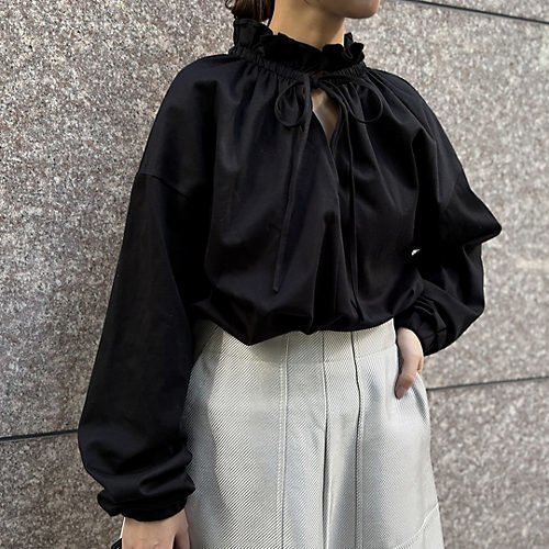 【イーバイエクラ/E by eclat】の顔映えフリル襟トップス 人気、トレンドファッション・服の通販 founy(ファニー) 　ファッション　Fashion　レディースファッション　Fashion for Women　トップス・カットソー　Cut & Sew Tops　ストレッチ　Stretch, Stretchy Fabric　フリル　Frill, Ruffle　リボン　Ribbon, Bow　洗える　Machine Washable　other-3|ID: prp329100004411085 ipo3291000000035752046