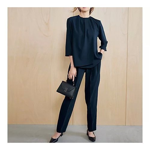 【イーバイエクラ/E by eclat】の【とろみ】揺れ感ドレープブラウス 人気、トレンドファッション・服の通販 founy(ファニー) 　ファッション　Fashion　レディースファッション　WOMEN　トップス・カットソー　Tops/Tshirt　シャツ/ブラウス　Shirts/Blouses　とろみ　Thickness　エレガント 上品　Elegant　ギャザー　Gather　セットアップ　Set Up　デニム　Denim　ドレープ　Drape　パーティ　Party　洗える　Washable　other-3|ID: prp329100004411087 ipo3291000000031262416