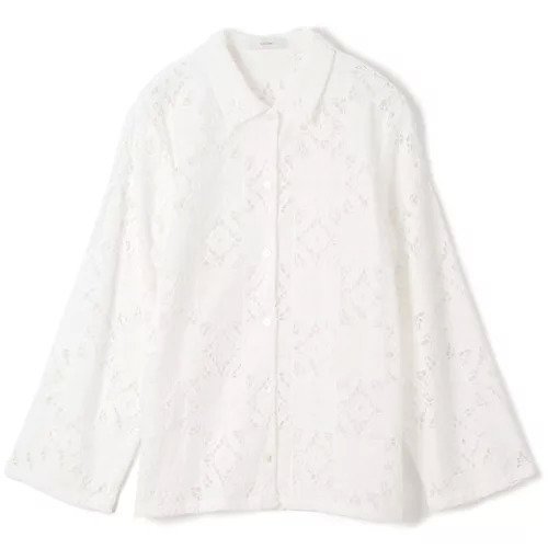 【スアデオ/suadeo】のコットンレースシャツ羽織 インテリア・キッズ・メンズ・レディースファッション・服の通販 founy(ファニー) 　ファッション　Fashion　レディースファッション　Fashion for Women　トップス・カットソー　Cut & Sew Tops　シャツ・ブラウス・オフィスカジュアル　Elegant Blouses & Button-Ups　インナー　Innerwear　春　Spring　キャミソール　Camisole, Spaghetti Strap Top　ギャザー　Gathered, Ruffled　ジャケット　Jacket, Outerwear　セットアップ　Set-Up, Coordinated Outfit　透かし　Cut-Out, Lacework　バランス　Balance, Style Balance　パッチワーク　Patchwork, Mixed Fabric　フロント　Front, Front Design　羽織　Haori, Light Jacket　モチーフ　Motif, Design Theme　リラックス　Relax, Relaxed Fit　レース　Lace, Lace Fabric　ロマンティック　Romantic, Feminine Style　ワイド　Wide, Wide Fit　ワーク　Workwear, Utility Style　S/S・春夏　SS, Spring/Summer, Warm Season　おすすめ　Recommended / Our Picks　夏　Summer　ホワイト|ID: prp329100004411093 ipo3291000000034616945