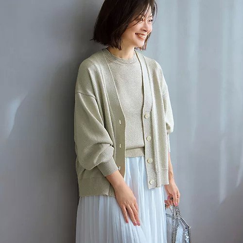 【エクラ/eclat】の【三尋木奈保さん別注】ラメニットプルオーバー 人気、トレンドファッション・服の通販 founy(ファニー) 　ファッション　Fashion　レディースファッション　Fashion for Women　トップス・カットソー　Cut & Sew Tops　ニット　Knit Tops & Sweaters　カジュアルプルオーバー・ニットトップス　Pullovers & Knit Tops / Casual Pullovers　カーディガン　Cardigan, Knitwear　コンパクト　Compact, Small Size　ストレート　Straight, Straight Cut　バランス　Balance, Style Balance　別注　Limited Edition, Custom Order　洗える　Machine Washable　other-2|ID: prp329100004411099 ipo3291000000031262443