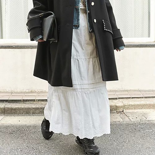 【マージュール/marjour】の【HPS別注】HEM LACE COTTON SKIRT 人気、トレンドファッション・服の通販 founy(ファニー) 　ファッション　Fashion　レディースファッション　Fashion for Women　スカート　Skirts　ストレッチ　Stretch, Stretchy Fabric　デニム　Denim, Jeans Material　ペチコート　Petticoat, Underskirt　レギンス　Leggings, Stretch Pants　レース　Lace, Lace Fabric　別注　Limited Edition, Custom Order　洗える　Machine Washable　other-2|ID: prp329100004411120 ipo3291000000032273828