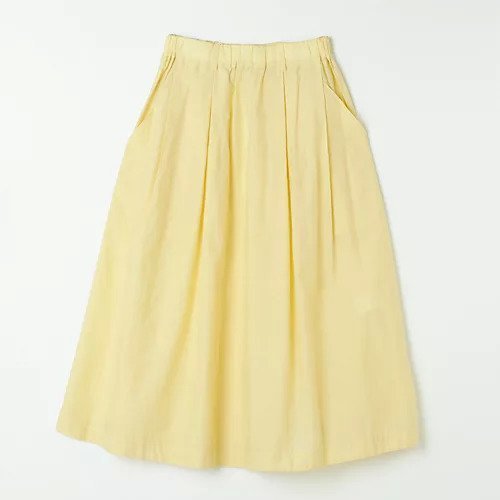 【ニコルソンアンド ニコルソン/nicholson&nicholson】のコットンシルクスカート インテリア・キッズ・メンズ・レディースファッション・服の通販 founy(ファニー) 　ファッション　Fashion　レディースファッション　Fashion for Women　スカート　Skirts　イエロー　Yellow　シルク　Silk, 100% Silk　シンプル　Simple, Minimal　ポケット　Pocket, Pocket Detail　春　Spring　洗える　Machine Washable　イエロー|ID: prp329100004411122 ipo3291000000034955553