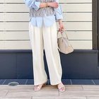 【ノーリーズソフィー/NOLLEY'S sophi】の【追加】《オールシーズン対応》ウォッシャブルダブルクロスサテンイージーワイドパンツ オフホワイト|ID: prp329100004411133 ipo3291000000031713059