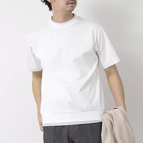 【ノーリーズ グッドマン/NOLLEY'S goodman / MEN】の《接触冷感》スーピマコットン ダブルカラーTee 25SS インテリア・キッズ・メンズ・レディースファッション・服の通販 founy(ファニー) 　ファッション　Fashion　メンズファッション　MEN　2025年　2025　2025春夏・S/S　Ss,Spring/Summer,2025　インナー　Inner　クール　Cool　シルケット　Mercerization　ジャケット　Jacket　ダブル　Double　ブルゾン　Blouson　リラックス　Relax　ホワイト|ID: prp329100004411191 ipo3291000000030803402