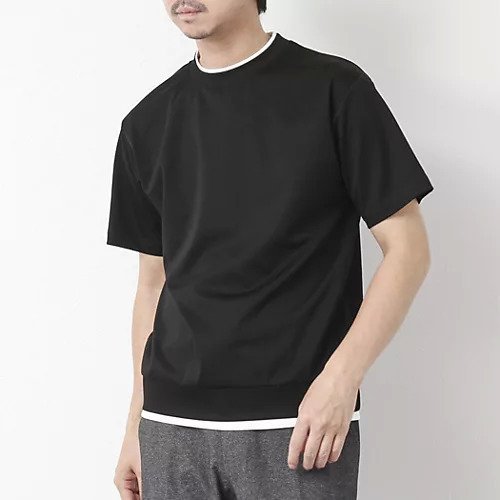 【ノーリーズ グッドマン/NOLLEY'S goodman / MEN】の《接触冷感》スーピマコットン ダブルカラーTee 25SS インテリア・キッズ・メンズ・レディースファッション・服の通販 founy(ファニー) 　ファッション　Fashion　メンズファッション　MEN　2025年　2025　2025春夏・S/S　Ss,Spring/Summer,2025　インナー　Inner　クール　Cool　シルケット　Mercerization　ジャケット　Jacket　ダブル　Double　ブルゾン　Blouson　リラックス　Relax　ブラック|ID: prp329100004411191 ipo3291000000031718815