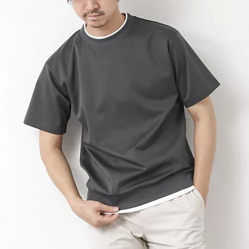 【ノーリーズ グッドマン/NOLLEY'S goodman / MEN】の《接触冷感》スーピマコットン ダブルカラーTee 25SS インテリア・キッズ・メンズ・レディースファッション・服の通販 founy(ファニー) 　ファッション　Fashion　メンズファッション　MEN　2025年　2025　2025春夏・S/S　Ss,Spring/Summer,2025　インナー　Inner　クール　Cool　シルケット　Mercerization　ジャケット　Jacket　ダブル　Double　ブルゾン　Blouson　リラックス　Relax　チャコールグレー|ID: prp329100004411191 ipo3291000000031718817
