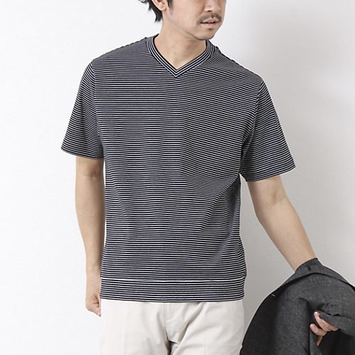 【ノーリーズ グッドマン/NOLLEY'S goodman / MEN】の《ビジカジ対応》セミシルケットスムース ボーダー Vネック ドレスTシャツ 25SS インテリア・キッズ・メンズ・レディースファッション・服の通販 founy(ファニー) https://founy.com/ ファッション Fashion メンズファッション MEN インナー Inner 春 Spring カーディガン Cardigan クール Cool シルケット Mercerization ジャケット Jacket ドレス Dress バランス Balance ボーダー Border 無地 Plain Color S/S・春夏 Ss・Spring/Summer 夏 Summer エレガント 上品 Elegant ビジネス 仕事 通勤 Business 2025年 2025 2025春夏・S/S Ss,Spring/Summer,2025 |ID: prp329100004411195 ipo3291000000030803428