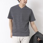 【ノーリーズ グッドマン/NOLLEY'S goodman / MEN】の《ビジカジ対応》セミシルケットスムース ボーダー Vネック ドレスTシャツ 25SS ブラック系その他|ID: prp329100004411195 ipo3291000000030803429