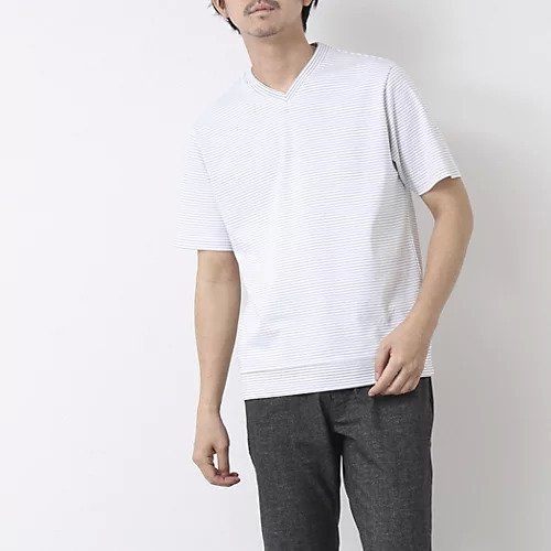【ノーリーズ グッドマン/NOLLEY'S goodman / MEN】の《ビジカジ対応》セミシルケットスムース ボーダー Vネック ドレスTシャツ 25SS 人気、トレンドファッション・服の通販 founy(ファニー) 　ファッション　Fashion　メンズファッション　MEN　インナー　Inner　春　Spring　カーディガン　Cardigan　クール　Cool　シルケット　Mercerization　ジャケット　Jacket　ドレス　Dress　バランス　Balance　ボーダー　Border　無地　Plain Color　S/S・春夏　Ss・Spring/Summer　夏　Summer　エレガント 上品　Elegant　ビジネス 仕事 通勤　Business　2025年　2025　2025春夏・S/S　Ss,Spring/Summer,2025　other-2|ID: prp329100004411195 ipo3291000000031718850