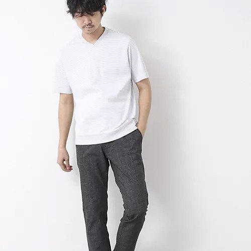【ノーリーズ グッドマン/NOLLEY'S goodman / MEN】の《ビジカジ対応》セミシルケットスムース ボーダー Vネック ドレスTシャツ 25SS 人気、トレンドファッション・服の通販 founy(ファニー) 　ファッション　Fashion　メンズファッション　MEN　インナー　Inner　春　Spring　カーディガン　Cardigan　クール　Cool　シルケット　Mercerization　ジャケット　Jacket　ドレス　Dress　バランス　Balance　ボーダー　Border　無地　Plain Color　S/S・春夏　Ss・Spring/Summer　夏　Summer　エレガント 上品　Elegant　ビジネス 仕事 通勤　Business　2025年　2025　2025春夏・S/S　Ss,Spring/Summer,2025　other-3|ID: prp329100004411195 ipo3291000000031718851