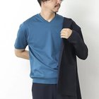 【ノーリーズ グッドマン/NOLLEY'S goodman / MEN】の《ビジカジ対応》シルケットスムース Vネック ドレスTシャツ 25SS ブルー|ID: prp329100004411196 ipo3291000000032363770
