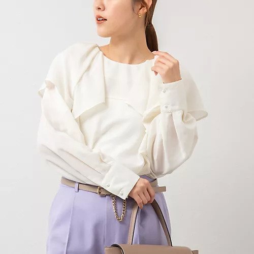 【ノーリーズ/NOLLEY'S】のシアースラブフリルブラウス インテリア・キッズ・メンズ・レディースファッション・服の通販 founy(ファニー) 　ファッション　Fashion　レディースファッション　WOMEN　トップス・カットソー　Tops/Tshirt　シャツ/ブラウス　Shirts/Blouses　2025年　2025　2025春夏・S/S　Ss,Spring/Summer,2025　おすすめ　Recommend　シアー　Sheer　タイトスカート　Tight Skirt　デニム　Denim　パール　Pearl　フリル　Frills　キナリ|ID: prp329100004415259 ipo3291000000031712549