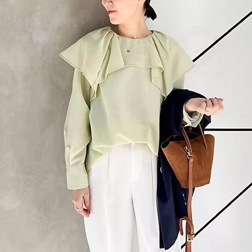 【ノーリーズ/NOLLEY'S】のシアースラブフリルブラウス インテリア・キッズ・メンズ・レディースファッション・服の通販 founy(ファニー) 　ファッション　Fashion　レディースファッション　WOMEN　トップス・カットソー　Tops/Tshirt　シャツ/ブラウス　Shirts/Blouses　2025年　2025　2025春夏・S/S　Ss,Spring/Summer,2025　おすすめ　Recommend　シアー　Sheer　タイトスカート　Tight Skirt　デニム　Denim　パール　Pearl　フリル　Frills　イエローグリーン|ID: prp329100004415259 ipo3291000000031712550