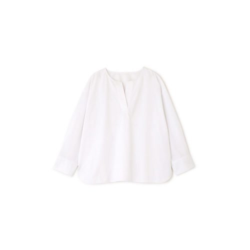 【ヒューマンウーマン/HUMAN WOMAN】のスキッパーブロードブラウス 人気、トレンドファッション・服の通販 founy(ファニー) 　ファッション　Fashion　レディースファッション　Fashion for Women　トップス・カットソー　Cut & Sew Tops　シャツ・ブラウス・オフィスカジュアル　Elegant Blouses & Button-Ups　おすすめ　Recommended / Our Picks　カフス　Cuff Design　スキッパー　Skipper, Open Collar　スタンダード　Standard, Basic　ストライプ　Stripe, Striped Pattern　ブロード　Broadcloth, Fine Cotton　春　Spring　無地　Plain, Solid Color　other-2|ID: prp329100004418976 ipo3291000000031262011