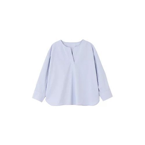 【ヒューマンウーマン/HUMAN WOMAN】のスキッパーブロードブラウス 人気、トレンドファッション・服の通販 founy(ファニー) 　ファッション　Fashion　レディースファッション　Fashion for Women　トップス・カットソー　Cut & Sew Tops　シャツ・ブラウス・オフィスカジュアル　Elegant Blouses & Button-Ups　おすすめ　Recommended / Our Picks　カフス　Cuff Design　スキッパー　Skipper, Open Collar　スタンダード　Standard, Basic　ストライプ　Stripe, Striped Pattern　ブロード　Broadcloth, Fine Cotton　春　Spring　無地　Plain, Solid Color　other-3|ID: prp329100004418976 ipo3291000000031262013