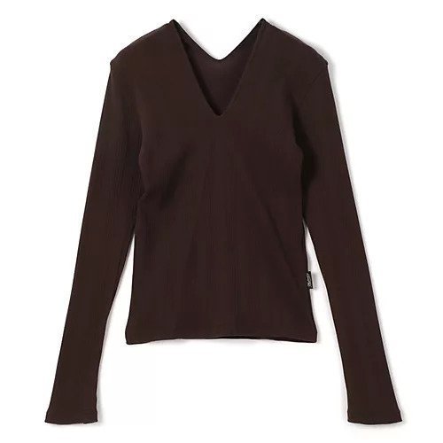 【フォトコピュー/PHOTOCOPIEU】のV-NECK TOP インテリア・キッズ・メンズ・レディースファッション・服の通販 founy(ファニー) 　ファッション　Fashion　レディースファッション　WOMEN　トップス・カットソー　Tops/Tshirt　Vネック　V-Neck　2025年　2025　2025春夏・S/S　Ss,Spring/Summer,2025　今季　This Season　洗える　Washable　長袖　Long Sleeve　BROWN|ID: prp329100004418980 ipo3291000000030851529
