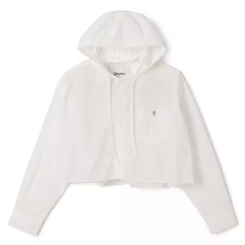 【ジムフレックス/GYMPHLEX】のHOODED SHIRT インテリア・キッズ・メンズ・レディースファッション・服の通販 founy(ファニー) 　ファッション　Fashion　レディースファッション　WOMEN　トップス・カットソー　Tops/Tshirt　シャツ/ブラウス　Shirts/Blouses　シアー　Sheer　ショート　Short　ジャケット　Jacket　ワンポイント　One Point　洗える　Washable　軽量　Lightweight　WHITE(GREY)|ID: prp329100004420499 ipo3291000000030866386