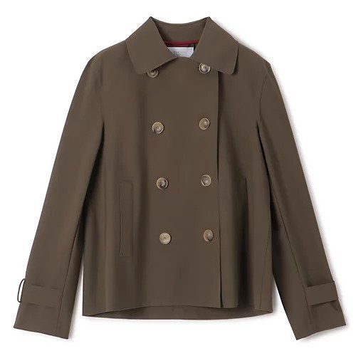 【ハリス ワーフ ロンドン/HARRIS WHARF LONDON】のWomen cropped trench scuba インテリア・キッズ・メンズ・レディースファッション・服の通販 founy(ファニー) 　ファッション　Fashion　レディースファッション　Fashion for Women　クラシカル　Classical, Vintage-Inspired　クロップド　Cropped, Short Length　ジャケット　Jacket, Outerwear　スタイリッシュ　Stylish, Fashionable　ダブル　Double, Double-Breasted　トレンチ　Trench, Trench Coat　エレガント 上品　Elegant　dark khaki|ID: prp329100004420501 ipo3291000000032620522