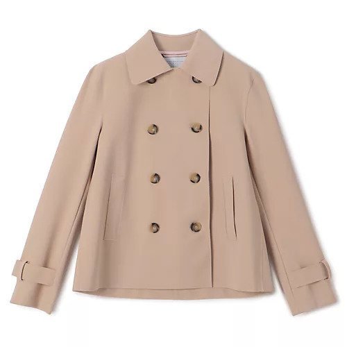 【ハリス ワーフ ロンドン/HARRIS WHARF LONDON】のWomen cropped trench scuba インテリア・キッズ・メンズ・レディースファッション・服の通販 founy(ファニー) 　ファッション　Fashion　レディースファッション　Fashion for Women　クラシカル　Classical, Vintage-Inspired　クロップド　Cropped, Short Length　ジャケット　Jacket, Outerwear　スタイリッシュ　Stylish, Fashionable　ダブル　Double, Double-Breasted　トレンチ　Trench, Trench Coat　エレガント 上品　Elegant　sand|ID: prp329100004420501 ipo3291000000032620523