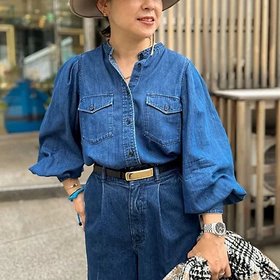 【リエミラー/Rie Miller】 【RM denim】パワショルデニムブラウス人気、トレンドファッション・服の通販 founy(ファニー) ファッション Fashion レディースファッション WOMEN トップス・カットソー Tops/Tshirt シャツ/ブラウス Shirts/Blouses 2024年 2024 2024-2025秋冬・A/W Aw/Autumn/Winter/Fw/Fall/2024-2025 おすすめ Recommend ギャザー Gather ショルダー Shoulder ストレッチ Stretch セットアップ Set Up センター Center デニム Denim ベスト Vest 羽織 Haori |ID:prp329100004422134