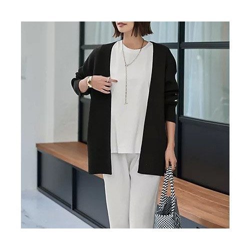 【スタイルデリ/STYLE DELI】のリブ編み羽織りカーディガン インテリア・キッズ・メンズ・レディースファッション・服の通販 founy(ファニー) 　ファッション　Fashion　レディースファッション　Fashion for Women　トップス・カットソー　Cut & Sew Tops　カーディガン・羽織り　Layered Style Cardigans　イエロー　Yellow　春　Spring　カーディガン　Cardigan, Knitwear　ショルダー　Shoulder, Shoulder Strap　シンプル　Simple, Minimal　スタイリッシュ　Stylish, Fashionable　ストレート　Straight, Straight Cut　トッパー　Topper, Light Cardigan　ドロップ　Drop Shoulder, Dropped Style　定番　Standard, Basic Item　長袖　Long Sleeve, Full Sleeve　パステル　Pastel, Soft Color　フォルム　Silhouette, Form　ポケット　Pocket, Pocket Detail　無地　Plain, Solid Color　冬　Winter / This Winter　S/S・春夏　SS, Spring/Summer, Warm Season　夏　Summer　ブラック|ID: prp329100004422135 ipo3291000000033821420