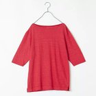 【トゥエルブクローゼット/12closet】の【洗える】リネン五分袖Tシャツ レッド|ID: prp329100004424150 ipo3291000000036291324