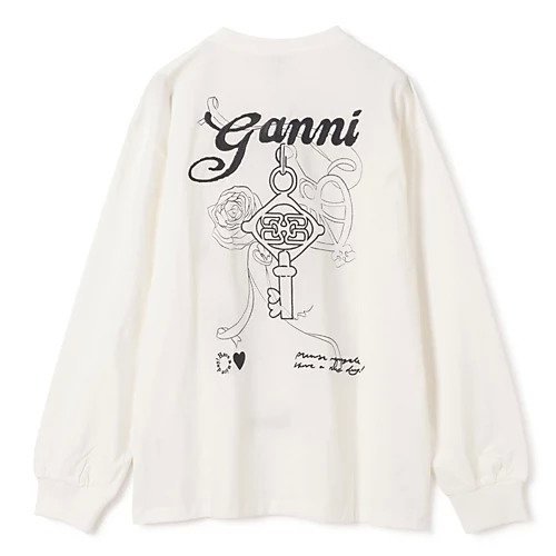【ガニー/GANNI】のRe-cut Heavy Jersey Charm Long Sleeve T-shirt 人気、トレンドファッション・服の通販 founy(ファニー) 　ファッション　Fashion　レディースファッション　WOMEN　トップス・カットソー　Tops/Tshirt　シャツ/ブラウス　Shirts/Blouses　ロング / Tシャツ　T-Shirts　2025年　2025　2025春夏・S/S　Ss,Spring/Summer,2025　オーガニック　Organic　グラフィック　Graphic　フィット　Fit　モノトーン　Monotone　リラックス　Relax　ロング　Long　洗える　Washable　other-2|ID: prp329100004424153 ipo3291000000031754239