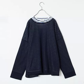 【オブラダ/Oblada】の【LEE別注】【洗える】SHEER LAYER 人気、トレンドファッション・服の通販 founy(ファニー) ファッション Fashion レディースファッション Ladies' Fashion Online ボックス Box ボーダー Border ラウンド Round 今季 This Season 別注 Special Order 定番 Standard 洗える Washable |ID:prp329100004424154