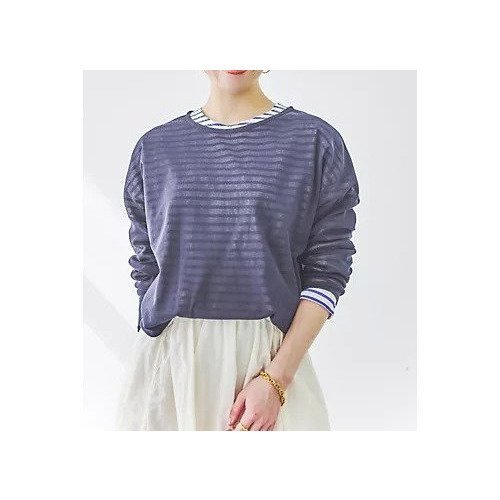 【オブラダ/Oblada】の【LEE別注】【洗える】SHEER LAYER 人気、トレンドファッション・服の通販 founy(ファニー) 　ファッション　Fashion　レディースファッション　Fashion for Women　ボックス　Boxy, Box Shape　ボーダー　Border, Stripe　ラウンド　Round, Round Neck　今季　This Season, Current Season　別注　Limited Edition, Custom Order　定番　Standard, Basic Item　洗える　Machine Washable　other-3|ID: prp329100004424154 ipo3291000000032377856