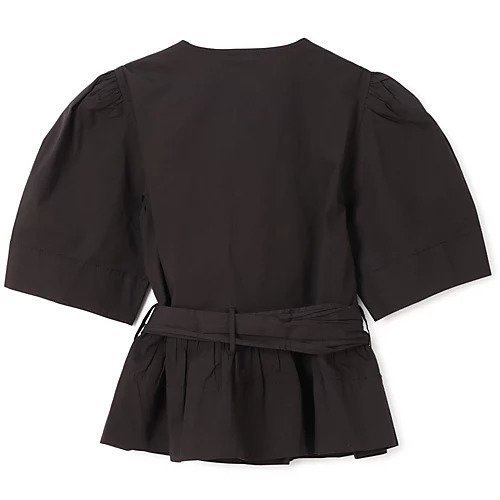 【ガニー/GANNI】のWashed Stretch Cotton Tie Strap Blouse 人気、トレンドファッション・服の通販 founy(ファニー) 　ファッション　Fashion　レディースファッション　Ladies' Fashion Online　2025年　2025　2025春夏・S/S　2025 Spring/Summer Fashion S/S　コンシャス　Conscious　ペプラム　Peplum　リボン　Ribbon　半袖　Short Sleeve　洗える　Washable　other-2|ID: prp329100004424162 ipo3291000000032524483