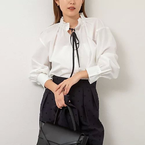 【ノーリーズ/NOLLEY'S】のフリル衿シャツ インテリア・キッズ・メンズ・レディースファッション・服の通販 founy(ファニー) 　ファッション　Fashion　レディースファッション　WOMEN　トップス・カットソー　Tops/Tshirt　シャツ/ブラウス　Shirts/Blouses　2025年　2025　2025春夏・S/S　Ss,Spring/Summer,2025　おすすめ　Recommend　インナー　Inner　ウォッシャブル　Washable　ジャケット　Jacket　スウェット　Sweat　セレモニー　Ceremony　フリル　Frills　リボン　Ribbon　オフホワイト|ID: prp329100004424170 ipo3291000000031821792