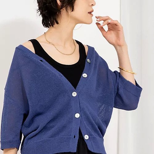 【ノーリーズ/NOLLEY'S】の《アンサンブル対応》《手洗い可能》ペーパーヤーン5分袖カーディガン インテリア・キッズ・メンズ・レディースファッション・服の通販 founy(ファニー) 　ファッション　Fashion　レディースファッション　WOMEN　トップス・カットソー　Tops/Tshirt　カーディガン　Cardigans　アンサンブル　Knit Ensemble　2025年　2025　2025春夏・S/S　Ss,Spring/Summer,2025　おすすめ　Recommend　アンサンブル　Ensemble　インナー　Inner　カーディガン　Cardigan　タンク　Tank　ベスト　Vest　ボトム　Bottom　ミドル　Middle　ロング　Long　ワイド　Wide　吸水　Water Absorption　インディゴブルー|ID: prp329100004424181 ipo3291000000031712673