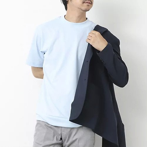 【ノーリーズ グッドマン/NOLLEY'S goodman / MEN】の《ビジカジ対応》【Quattro Seven】《吸水速乾/UVカット》カノコドレスT 25SS インテリア・キッズ・メンズ・レディースファッション・服の通販 founy(ファニー) 　ファッション　Fashion　メンズファッション　Fashion for Men　インナー　Innerwear　カーディガン　Cardigan, Knitwear　クール　Cool, Chic　吸水　Absorbent, Quick-Dry　鹿の子　Piqué, Kanoko Fabric　ジャケット　Jacket, Outerwear　バランス　Balance, Style Balance　無地　Plain, Solid Color　エレガント 上品　Elegant　ビジネス 仕事 通勤　Business / Work / Commuting　2025年　2025　2025春夏・S/S　Spring/Summer 2025 SS25　サックス|ID: prp329100004424262 ipo3291000000032245749