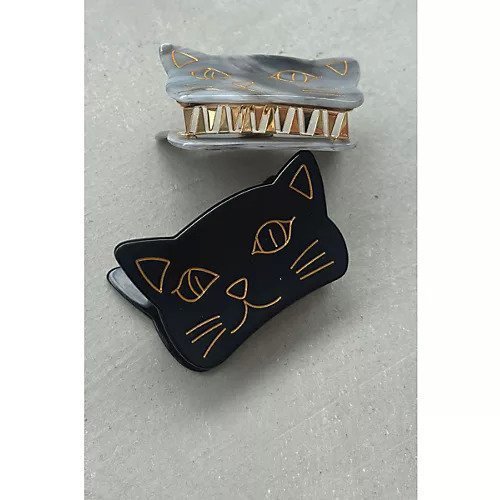 【マージュール/marjour】のCAT FACE HAIR CLIP インテリア・キッズ・メンズ・レディースファッション・服の通販 founy(ファニー) 　ファッション　Fashion　レディースファッション　Fashion for Women　モチーフ　Motif, Design Theme　猫　Cat, Kitty　BLACK|ID: prp329100004425820 ipo3291000000030903428