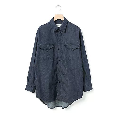 【ミディウミ/MidiUmi】のデニムシャツ インテリア・キッズ・メンズ・レディースファッション・服の通販 founy(ファニー) 　ファッション　Fashion　レディースファッション　WOMEN　トップス・カットソー　Tops/Tshirt　シャツ/ブラウス　Shirts/Blouses　デニム　Denim　フロント　Front　ポケット　Pocket　ネイビー|ID: prp329100004425823 ipo3291000000030903438