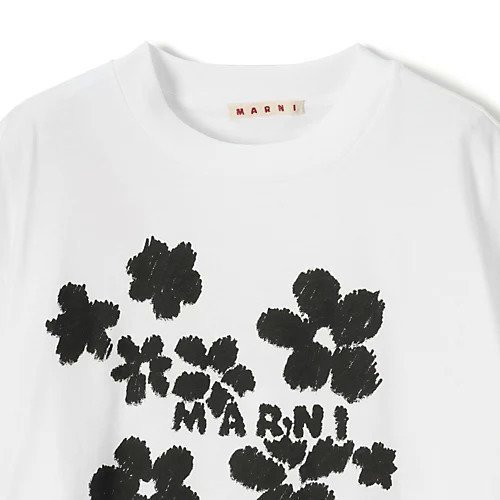 【マルニ/MARNI】のT-SHIRT 人気、トレンドファッション・服の通販 founy(ファニー) 　ファッション　Fashion　レディースファッション　Fashion for Women　トップス・カットソー　Cut & Sew Tops　シャツ・ブラウス・オフィスカジュアル　Elegant Blouses & Button-Ups　ロングTシャツ・Tシャツ　Longline T-Shirts & Tees　2025年　2025　2025春夏・S/S　Spring/Summer 2025 SS25　ガーリー　Girly, Feminine Style　ショルダー　Shoulder, Shoulder Strap　ドロップ　Drop Shoulder, Dropped Style　フェミニン　Feminine, Girly　フラワー　Flower, Floral　プリント　Print, Printed Pattern　モノトーン　Monotone, Black and White　洗える　Machine Washable　other-3|ID: prp329100004428708 ipo3291000000032524308