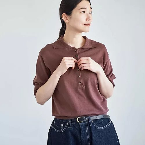 【ハウ/HAU】のknit tops polo 4 インテリア・キッズ・メンズ・レディースファッション・服の通販 founy(ファニー) 　ファッション　Fashion　レディースファッション　WOMEN　トップス・カットソー　Tops/Tshirt　ニット　Knit Tops　シルケット　Mercerization　人気　Popularity　今季　This Season　ビジネス 仕事 通勤　Business　定番　Standard　ブラウン|ID: prp329100004428722 ipo3291000000030927956