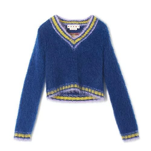 【マルニ/MARNI】のVネックモヘヤカレッジニット インテリア・キッズ・メンズ・レディースファッション・服の通販 founy(ファニー) https://founy.com/ ファッション Fashion レディースファッション WOMEN トップス・カットソー Tops/Tshirt ニット Knit Tops Vネック V-Neck モヘヤ Mohair |ID: prp329100004428729 ipo3291000000032164713