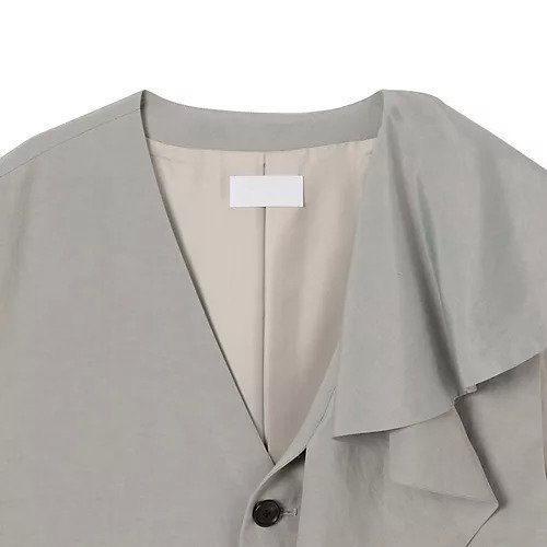 【マージ/MARGE】のSingle breasted ruffle gilet 人気、トレンドファッション・服の通販 founy(ファニー) 　ファッション　Fashion　レディースファッション　WOMEN　アウター　Coat Outerwear　トップス・カットソー　Tops/Tshirt　ベスト/ジレ　Gilets/Vests　2025年　2025　2025春夏・S/S　Ss,Spring/Summer,2025　シルク　Silk　フロント　Front　リネン　Linen　エレガント 上品　Elegant　other-3|ID: prp329100004428732 ipo3291000000031261387