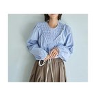 【スタイルデリ/STYLE DELI】のデコルテ切替コットンブラウス ライトブルー|ID: prp329100004433177 ipo3291000000030964204